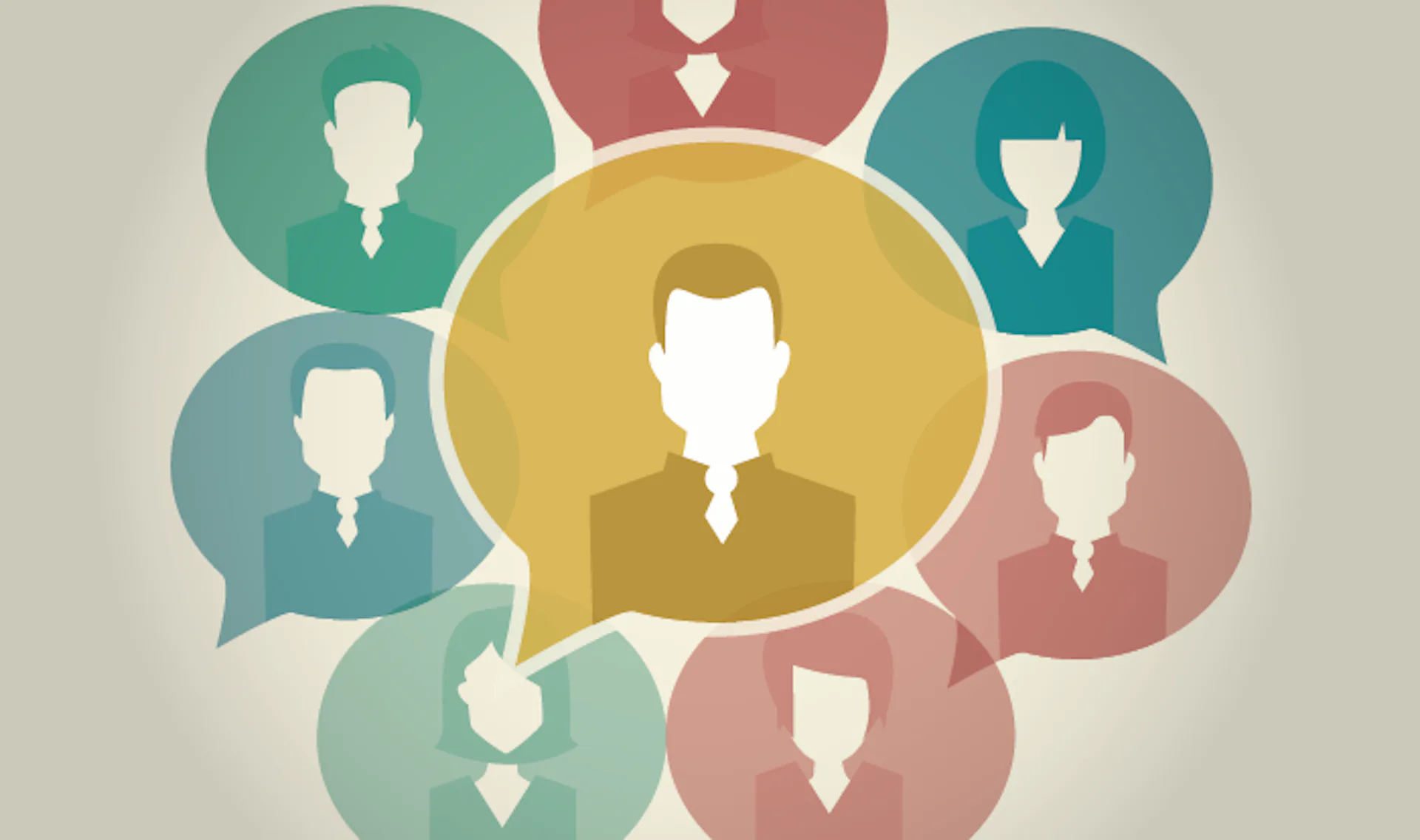 Arte gráfica com homens e mulheres